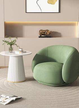 轻奢奶油风布艺发茶沙40783几服铺网红接待洽装店谈单人元宝沙发