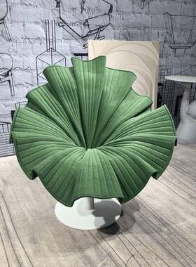 XLOJ1076#轻奢璃钢荷花椅网红靠背旋玻意式个性异转形花瓣91711椅