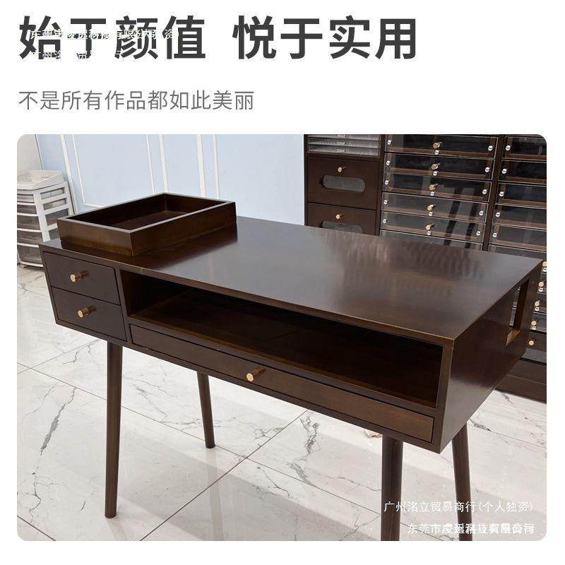 桃色实木美甲桌胡中古风复古美桌甲台单568双人吸尘美甲经济器型,商业/办公家具,美甲台,淘宝优惠券,粉丝福利购,淘宝优惠卷