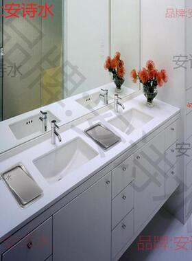 内6788嵌不锈钢防盖橱柜垃渗漏暗藏圾盖台面盖翻转不锈钢桶垃圾桶