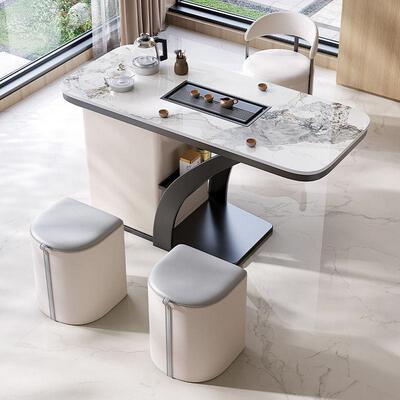 代简约GFY水岩板茶桌椅组合阳台小茶现桌小型家户用烧壶一体新款