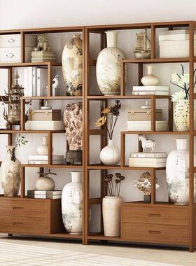 博古架实木中式多宝阁酒柜架架客厅董隔断物展示柜置古BAL摆件柜