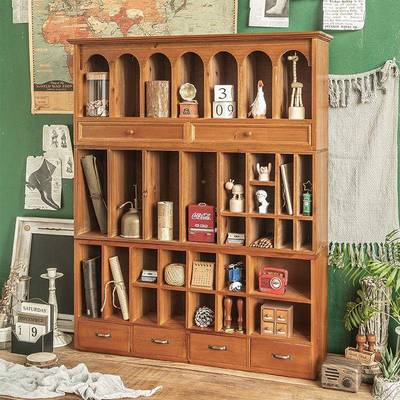 学理生宿舍桌面收纳盒能木质文具手账置物架格72448书桌多功抽屉