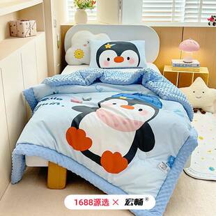 A类儿冬童全棉被婴子幼YMF-0912儿园纯棉豆春豆被儿被可机洗秋被