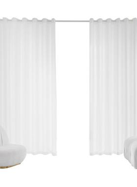 PQY直播间背景窗布免孔魔术贴阳网红帘女主播感打白色台珩铭