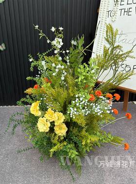 绿野踪饰仿真花婚新款婚庆背景装54158布仙置花排引路花礼舞台橱