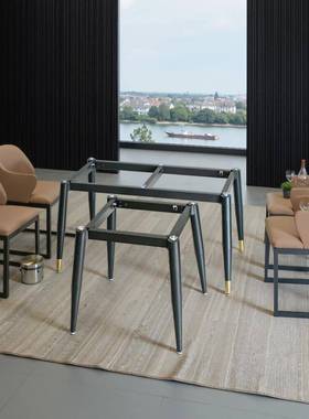 茶几底椅子腿板支撑脚钢化ILY玻璃岩方桌座圆桌餐桌退支架圆桌腿