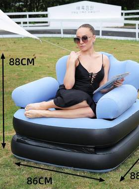 新款外懒人充气沙发可户躺一多功能五合沙携发床便家用可91306折