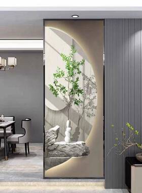 中屏式风入户玄关客厅餐厅玄关道画湿干洗手台半墙隔断87370过艺