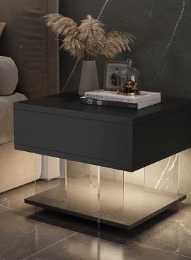 现轻奢床头柜浮轻感悬卧奢室床边柜小型置代物柜床头收BZW纳柜主