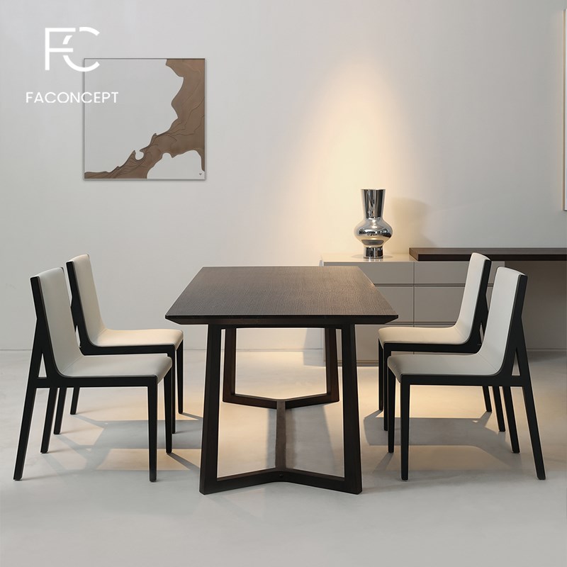 风尚康森特家用小户型实木餐桌长方形餐厅餐桌椅现代简约饭桌