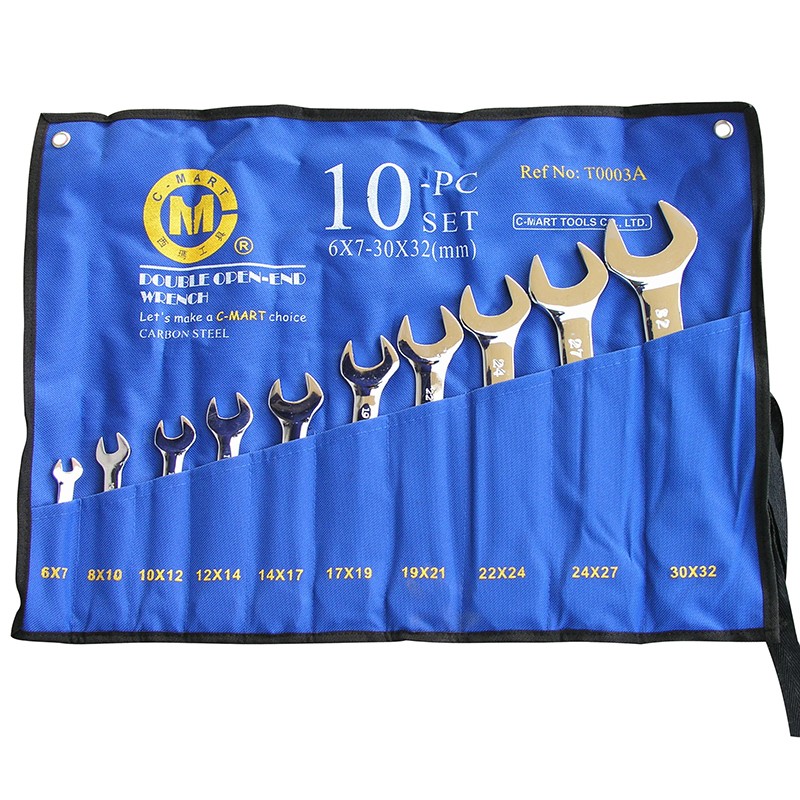 十件双头呆扳手开口扳手T0003A B西玛工具CMART套装6-32mm呆头