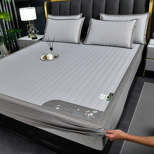 乳胶凉席床笠款三件套可折叠软席子冰丝席单双人夏季凉感床护罩垫