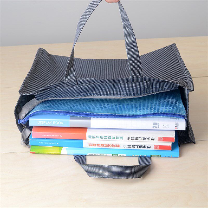 防水拉炼公文包电脑包简易牛津布手提商务男会议大容量文件袋