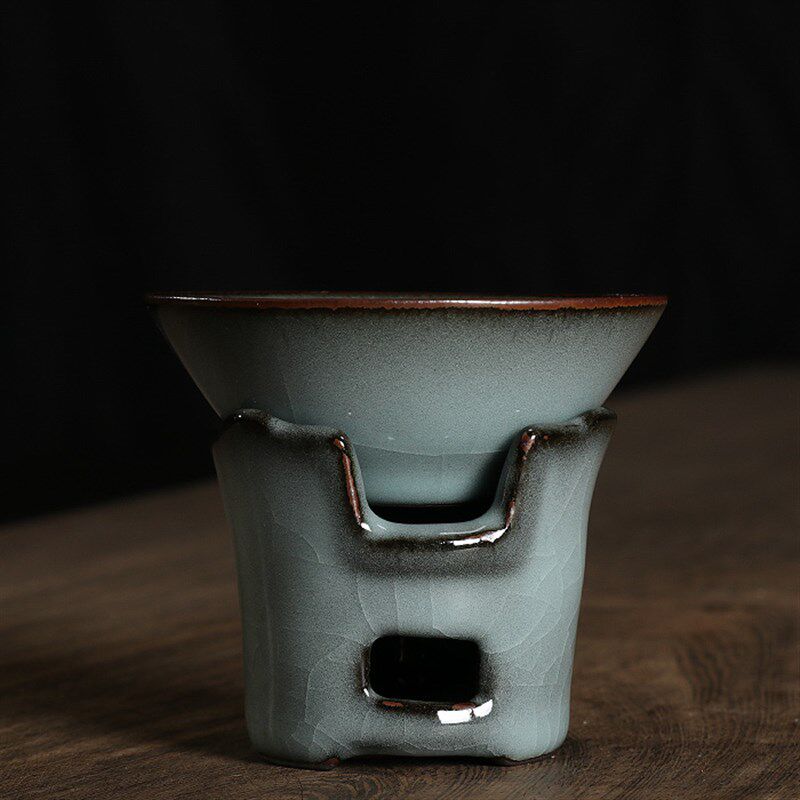 青瓷铁骨王文哥窑铁胎茶漏茶杯陶瓷杯托杯垫茶盏茶道配件功夫茶具