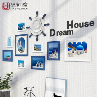 儿童房墙面装 卡通挂画 饰画卧室床头男孩房间背景墙墙画地中海风格