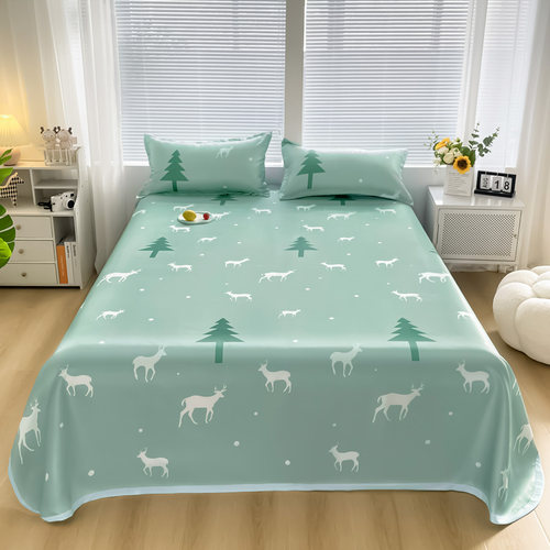 冰丝凉席床单款夏季凉感双人床可折叠软席子三件套可机洗2024新款