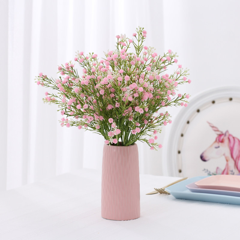 小清新满天星仿真花客厅假花装饰摆件摆设花瓶套装塑料花花束干花