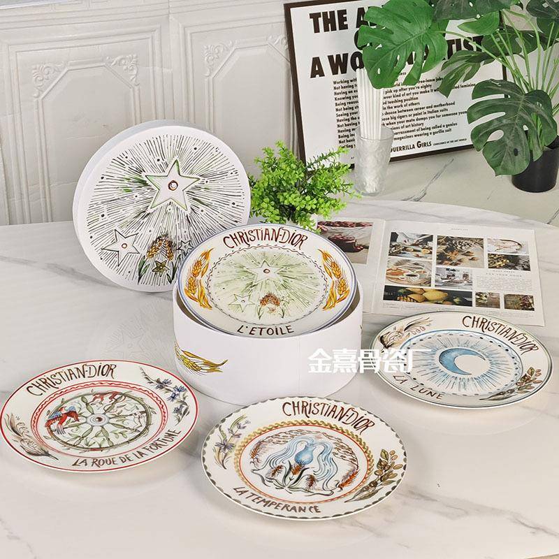 式迪家太阳星瓷四盘欧套装骨甜品RPK盘牛星排盘水果盘家用宴会餐