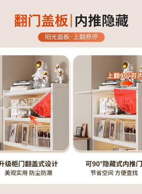 玻璃柜防尘门书柜客展示柜钢翻制TKZ大落地容量储厅物柜书架轻奢