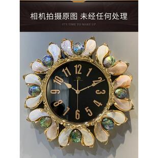 式豪华贝欧壳时英AKT挂钟客厅家用尚卧室石钟表现代简约墙上高档