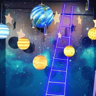 网星球球吊YYY月灯幼儿园餐厅吧台商房场大厅展会儿童游红乐场吊