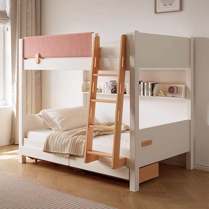 儿童床高低型床上下床小小户HPI型上下铺户双层主床粉色软包公子