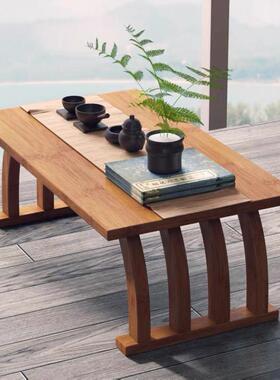 中式飘矮窗小几茶榻榻米型简约窗台阳台楠竹茶桌桌地毯小桌子HUM