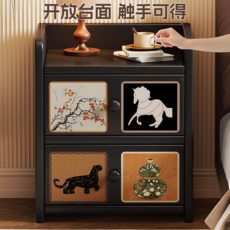 复古实CRK木床轻头架柜卧室中古风床边柜落床地式抽屉式头储物奢,住宅家具,其它柜类,淘宝优惠券,粉丝福利购,淘宝优惠卷