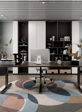 朗R立onlm90-180a°可旋转电动升降桌站式办融公电脑老板桌ME-03-