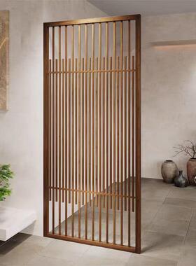 东木雕新中式IJR古实木风栅屏风镂阳空隔断花格玄关栏仿古窗格中