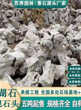 工太区湖石假山石头园林LRW景观石头造景人湖泊岸草坪点缀公园景