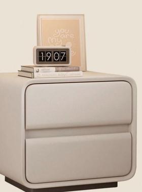 轻家奢奶油床头柜网红36119极简卧风室用简约现代免安装实木头柜