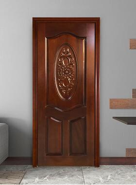 整套中房间门古典雕花复合烤室漆XVT实木门式古大气复酒店隔音卧
