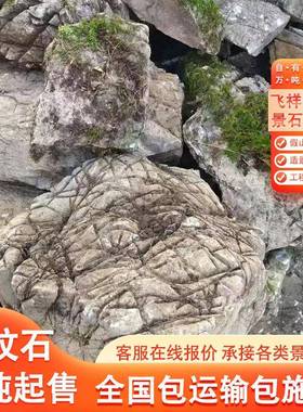 造龟8538纹石驳岸石景石河道护坡假头山石料公园草坪点缀景石道路