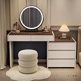 梳5202新款 桌妆台36207奶油风卧室化妆桌轻奢全实木化妆斗柜一体