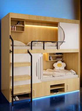 实木高低上床成人zb太38331空舱上下床宽打扰下铺双层同互不上下
