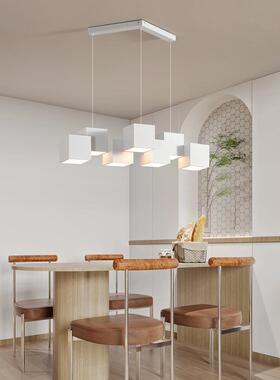 几何方倒块奶油风餐厅吊灯0252新台款白色台灯吧餐桌灯WOP极简灯