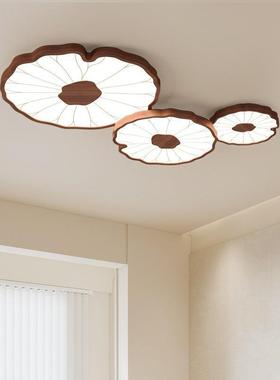 新中式荷荷叶灯26589吸顶创意个性花胡桃房木色实木客厅灯卧室间L