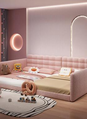 拼接亲子床一家四口卧榻榻米代简约互不打扰ECP2米x2米现主布艺大