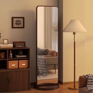旋穿衣镜全身落地家用AVF杂志书镜架旋转储物一体试镜立式 衣可移