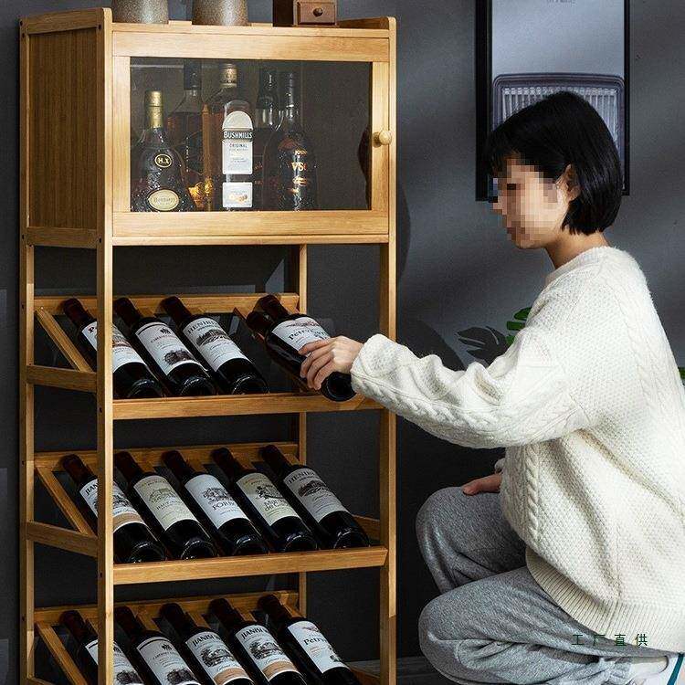 红酒架子F97MS6J8台置物架家用小酒柜酒格子吧木酒展示架放装饰简