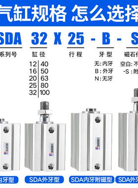 DA薄型无品牌/气缸小型气动50X3X80X100X40X32X25X26S0X5X10X15X3