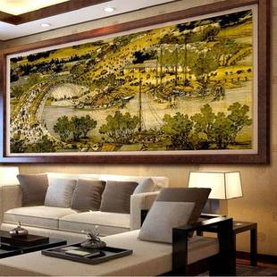 V45已O绣F7TMJTJ5好 纯手工十字绣成品清明上大河图满绣2客米3米