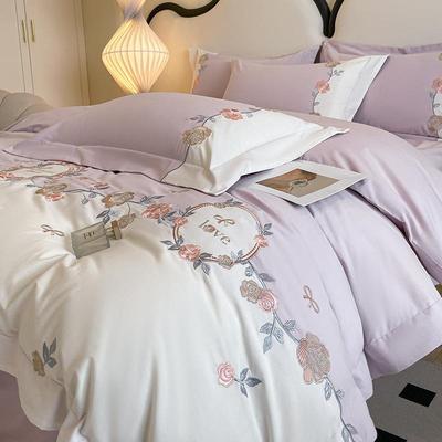 轻奢A类纯加保厚磨暖毛棉四件套公主风-bb83731全棉被套床单秋冬