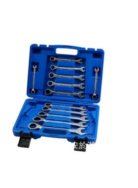 VLE成工工具12件固定头8棘轮两用扳手蓝色塑盒包2装-2mm组套工具