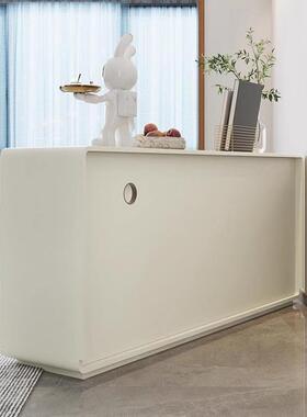 代简实约木餐边柜客厅入户门一体储玄关柜茶水YQJ柜现纯白色靠墙