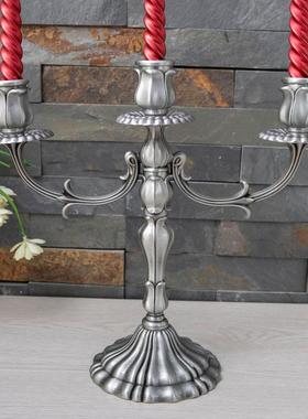 金属庆工艺品漫871-3烛家居摆件浪餐宴婚玫瑰烛台创意欧式典雅蜡