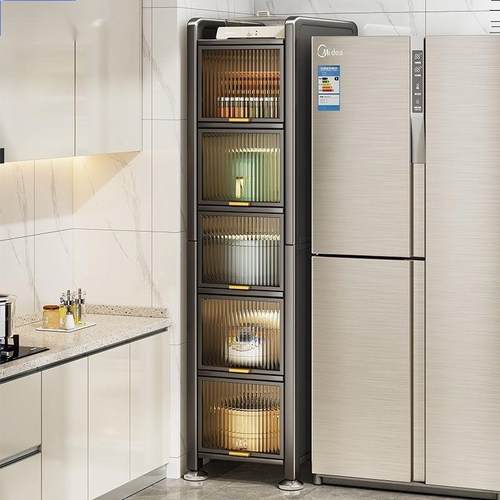 厨房置物缝Hy3BCWmC架夹款落地多层收柜纳子多能储物柜微波炉橱柜