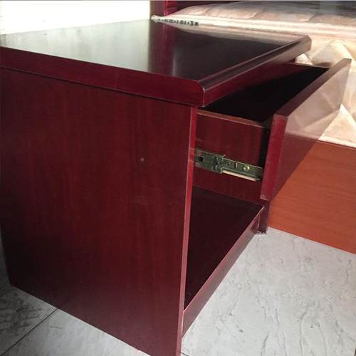 中式民206宿床皮实木烤漆床酒店标间落地软实木床宾馆床床箱头包